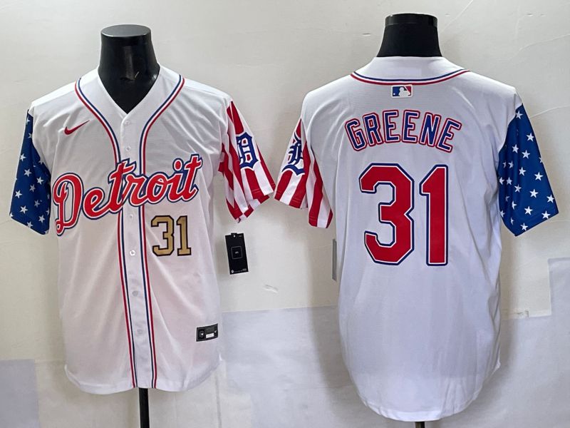 Men Detroit Tigers #31 Greene White National Flags 2025 Nike MLB Jersey style 6->detroit tigers->MLB Jersey